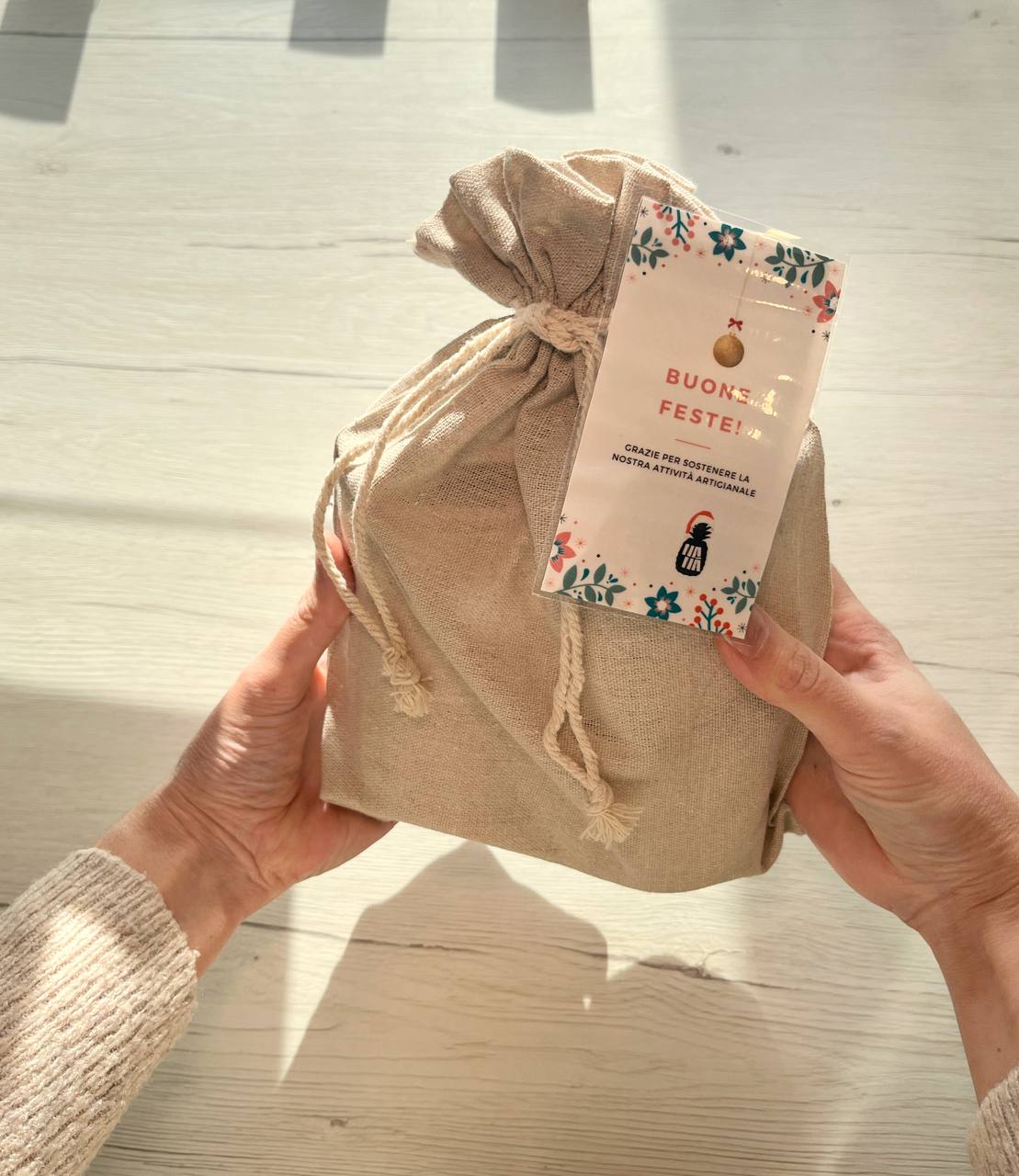 Sacchetto regalo medio 100% Lino naturale