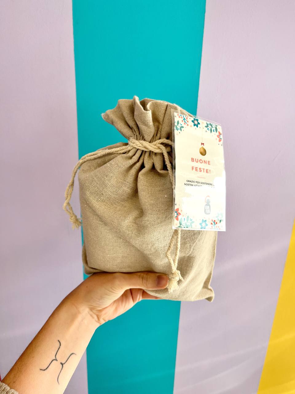 Sacchetto regalo medio 100% Lino naturale