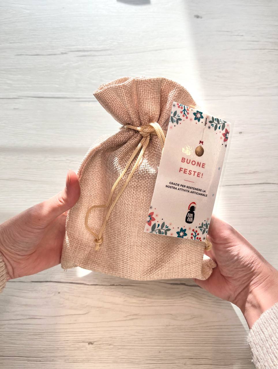 Sacchetto regalo piccolo 100% Juta naturale