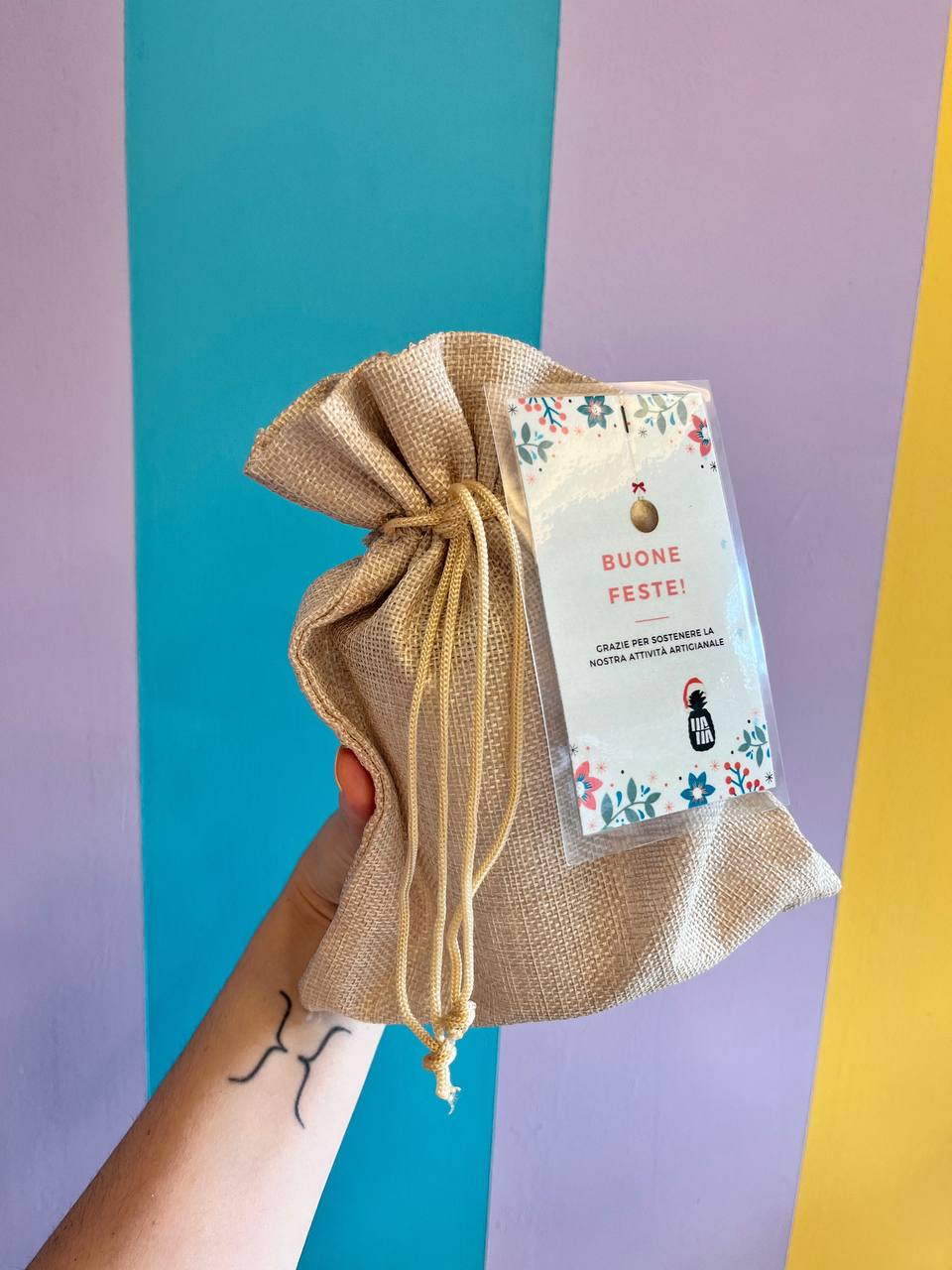 Sacchetto regalo piccolo 100% Juta naturale